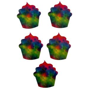 🦋 5/$25 - Set of 5 Stickers by Baked By Melissa - Rainbow Cupcake Stickers